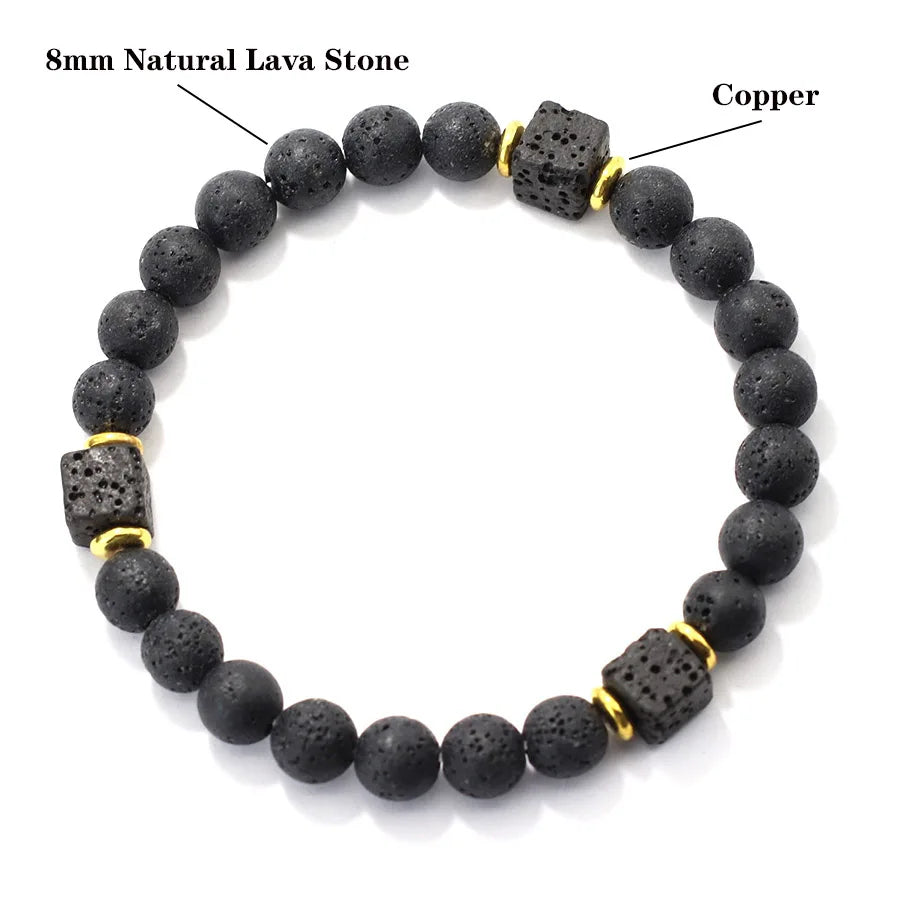 Bracelet en pierre de lave