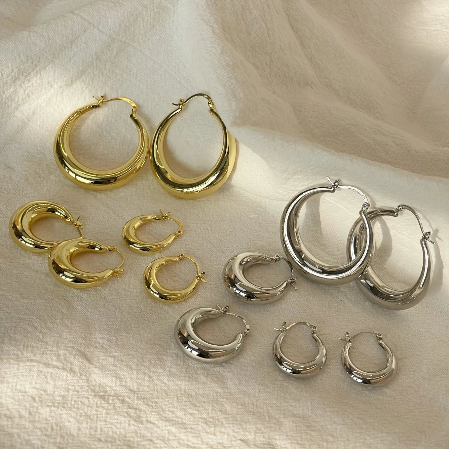 Boucles d'oreilles en forme de grand cercle