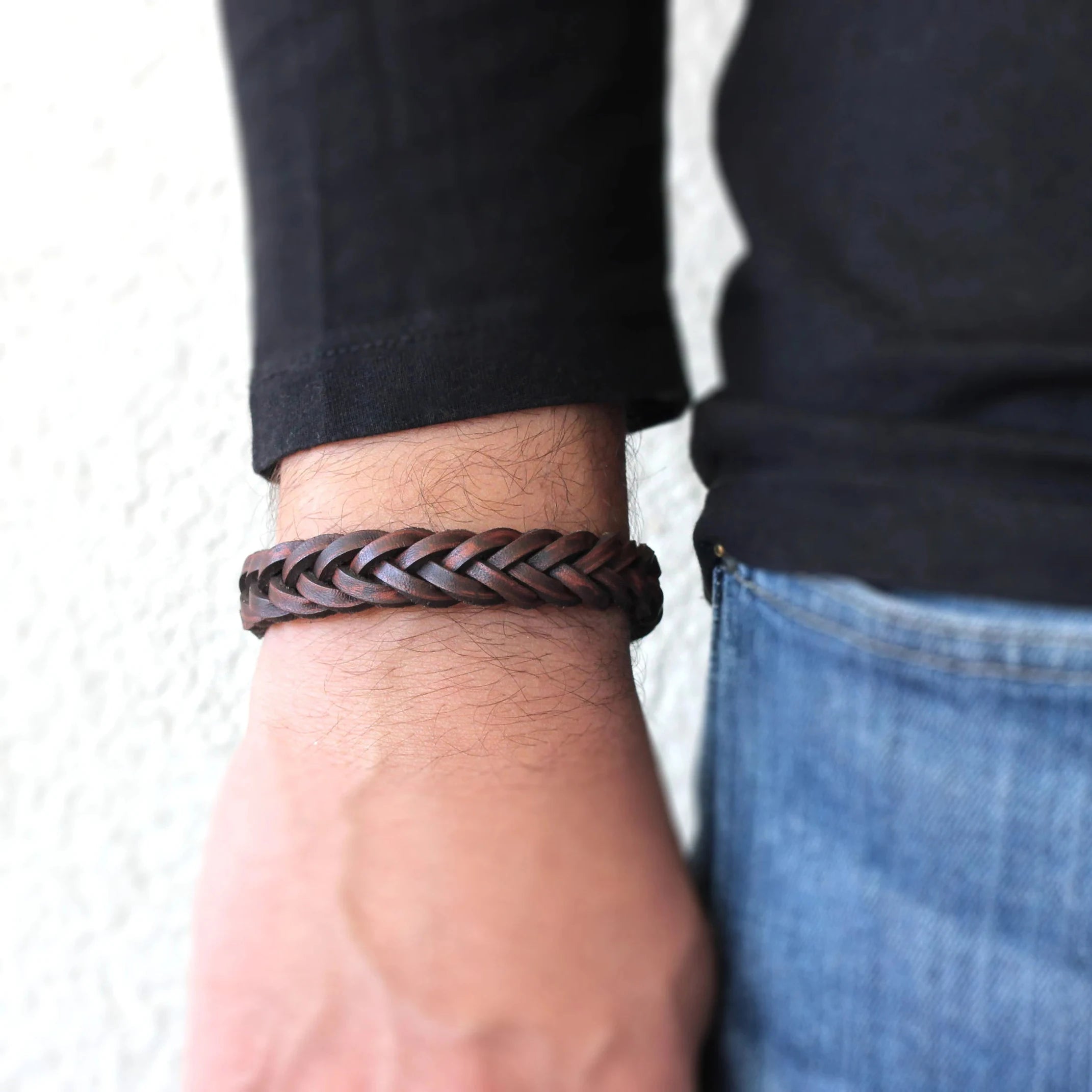 Bracelet en cuir tressé