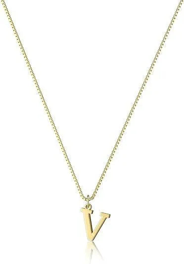 Collier initial plaqué or 18 carats