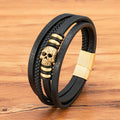 Bracelets cuir tissé crâne