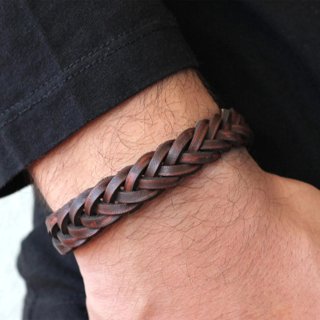 Bracelet en cuir tressé