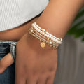 Ensemble de bracelets en perles de résine pour femmes, 5 pièces