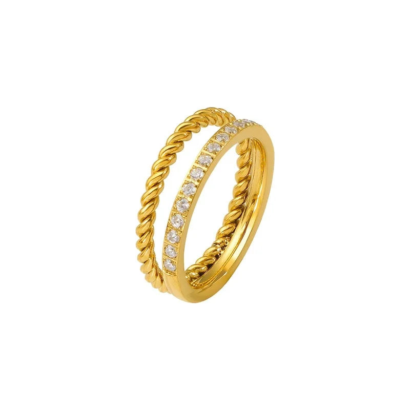 Bague ronde géométrique or