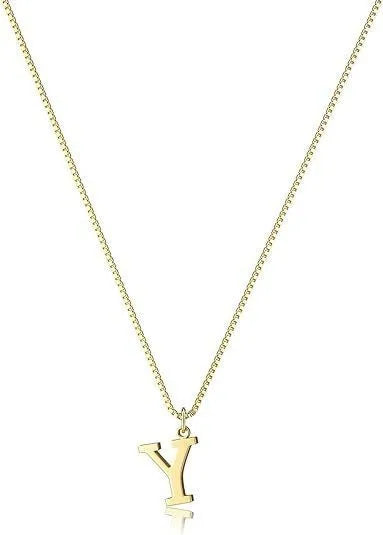 Collier initial plaqué or 18 carats
