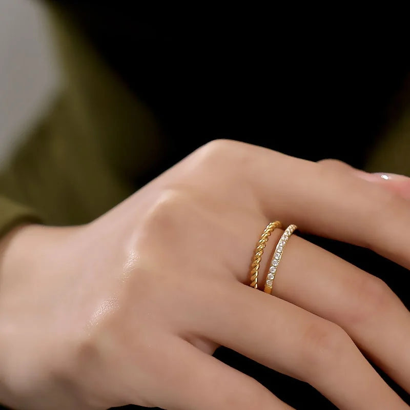 Bague ronde géométrique or