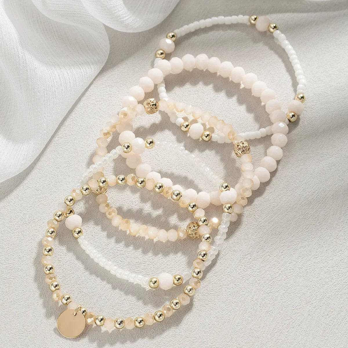 Ensemble de bracelets en perles de résine pour femmes, 5 pièces