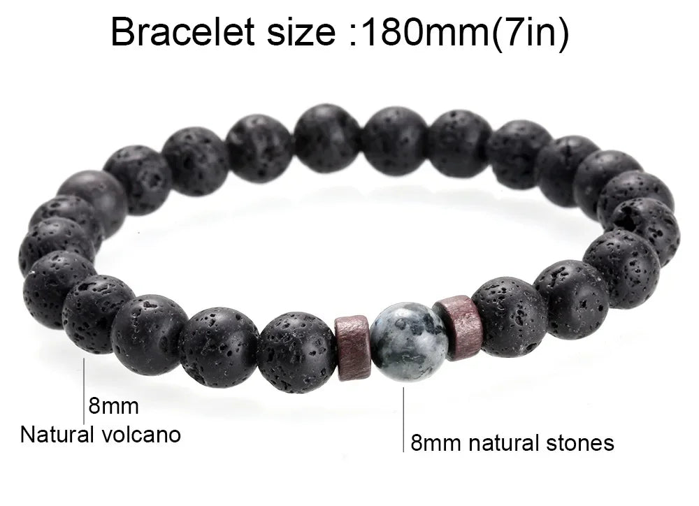 Bracelet pour hommes, perle de pierre de lune