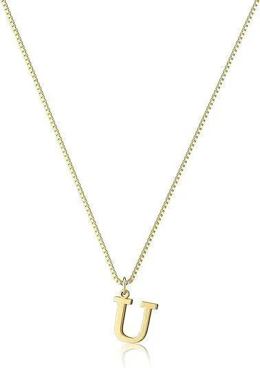 Collier initial plaqué or 18 carats