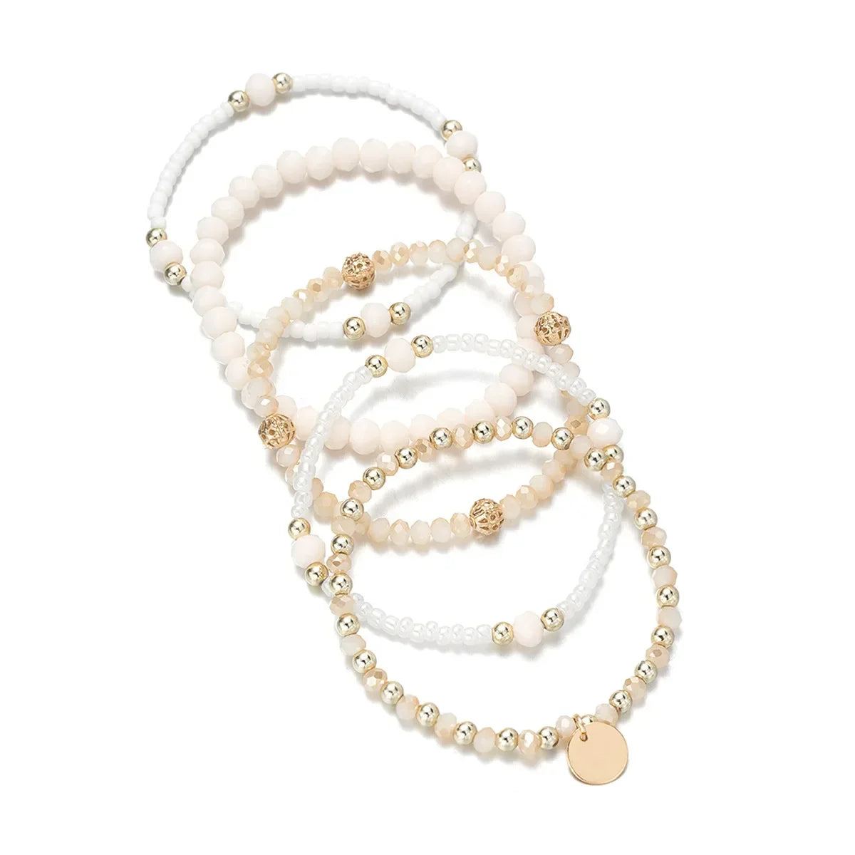 Ensemble de bracelets en perles de résine pour femmes, 5 pièces