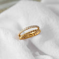 Bague ronde géométrique or