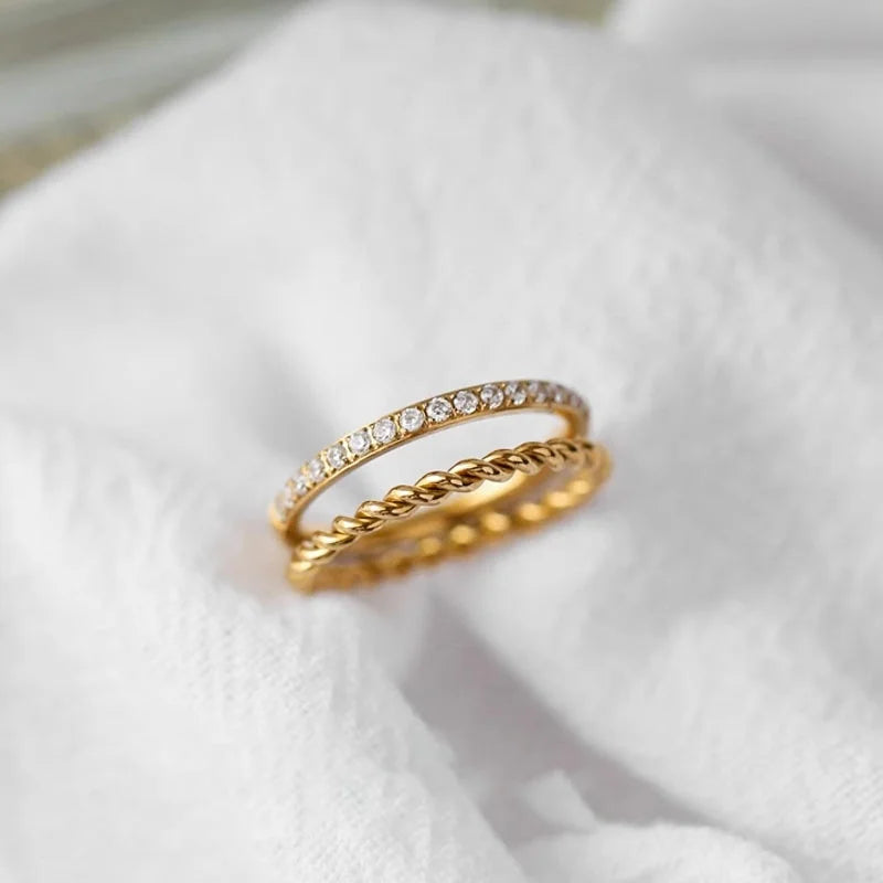 Bague ronde géométrique or