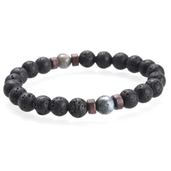 Bracelet pour hommes, perle de pierre de lune